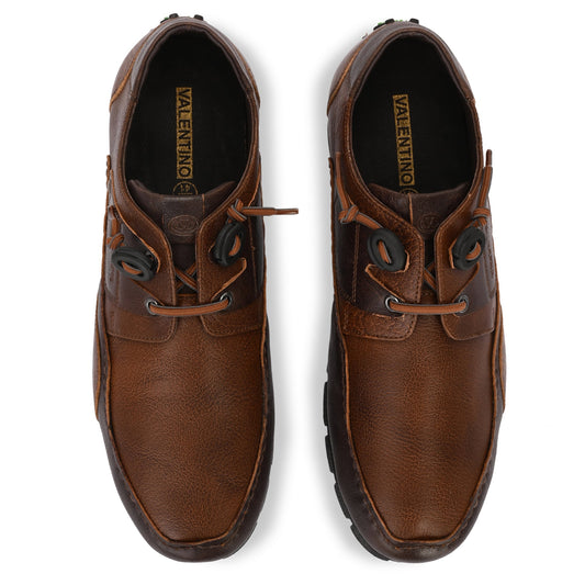 ENTERO-55 (BF) TAN/BROWN MEN LEATHER CASUAL DEBRY SHOES