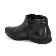 Men Premium Leather Black Side Zipper Ankle Boot (Gateway-86-Black)