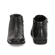 Men Premium Leather Black Side Zipper Ankle Boot (Gateway-86-Black)