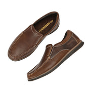 Men Premium Leather Casual Derby Shoes (Fascinate-55-Tan-Wood)