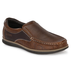 Men Premium Leather Tan Slip On Casual Shoe (Danial-02)