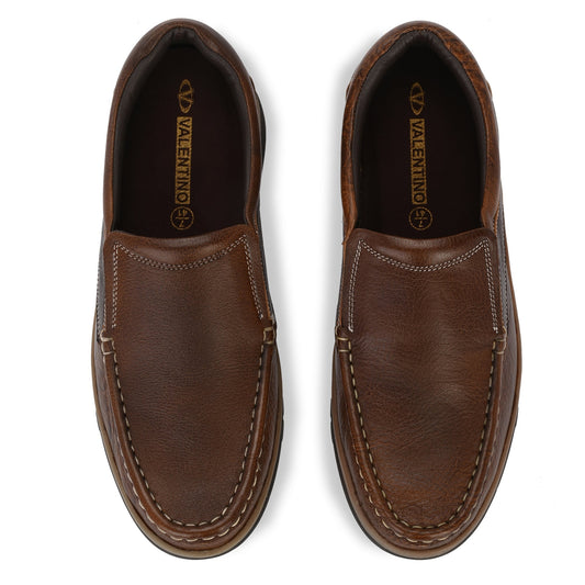 DANIAL-02 MEN LEATHER TAN CASUAL SLIP ON MOCCASSINS