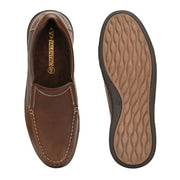 Men Premium Leather Tan Slip On Casual Shoe (Fascinate-02-Tan)