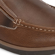 Men Premium Leather Tan Slip On Casual Shoe (Fascinate-02-Tan)