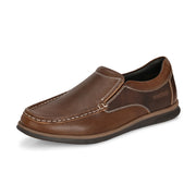 Men Premium Leather Tan Slip On Casual Shoe (Fascinate-02-Tan)