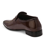 West Port Men Synthetic Patent Slip-On Party Wear Shoes (M-BT-03-Brown)
