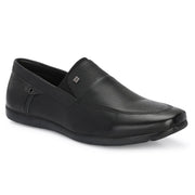 Men Premium Leather Black Slip-On Formal Shoes (Massage-21-Black)