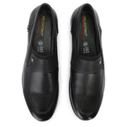 Men Premium Leather Black Slip-On Formal Shoes (Massage-21-Black)