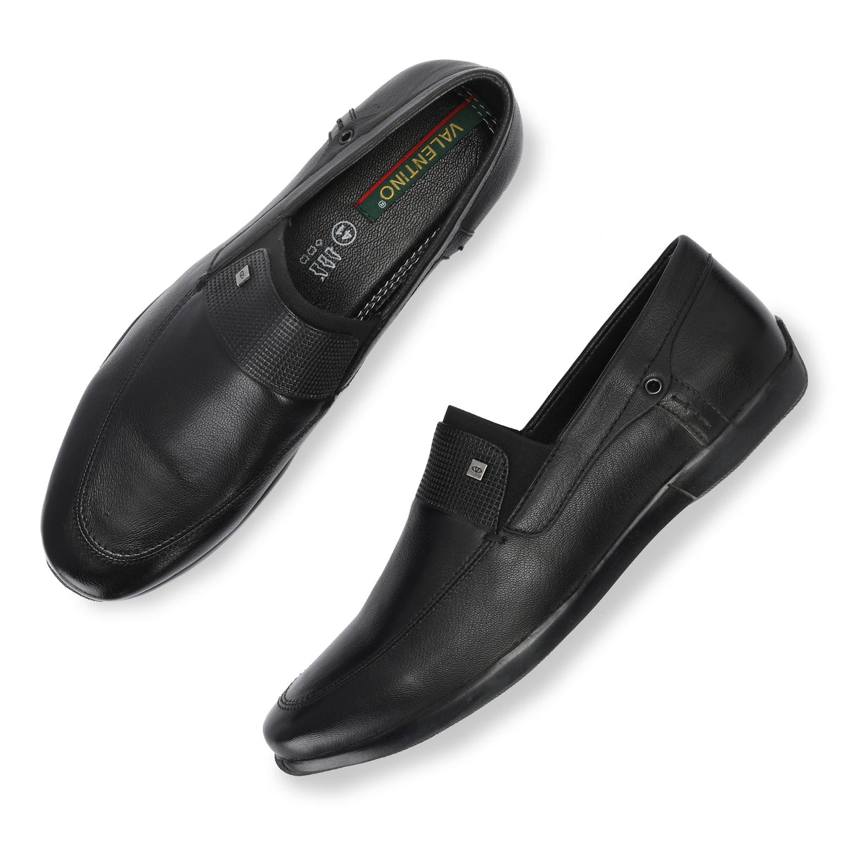 Men Premium Leather Black Slip-On Formal Shoes (Astra-21A)