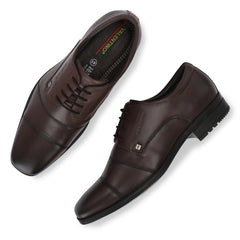 Men Premium Leather Brown Lace-Up Formal Derby Shoes (Newgen-52)