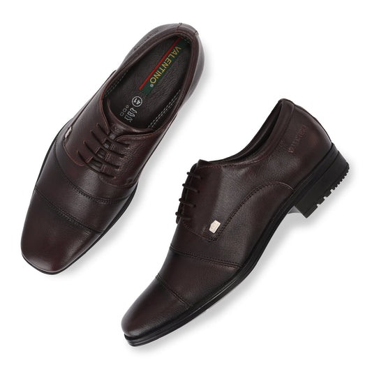 Men Premium Leather Brushoff Lace-Up Formal Derby Shoes (Newgen-50)