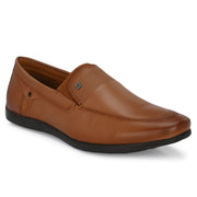 Men Premium Leather Tan Slip-On Formal Shoes (Massage-21-Tan)