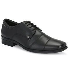 Men Premium Leather Black Lace-Up Formal Derby Shoes (Newgen-50)