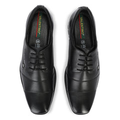 Men Premium Leather Black Lace-Up Formal Derby Shoes (Newgen-50)