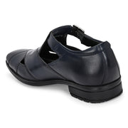 Men Premium Leather Navy Casual Sandals (NewTop-80-Navy)