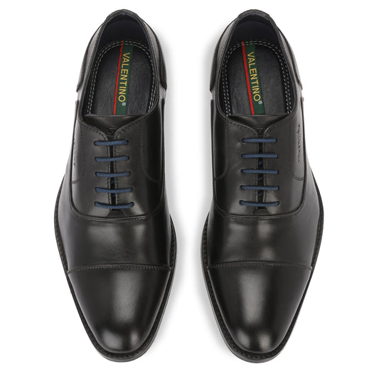 ORIGO-65 BLACK MEN LEATHER DERBY SHOES