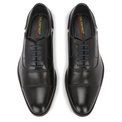 Men Premium Leather Black Lace-Up Formal Derby Shoes (Origo-65)