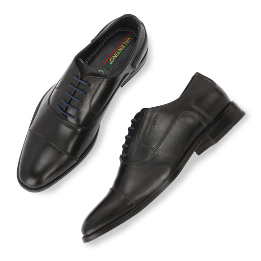 ORIGO-65 BLACK MEN LEATHER DERBY SHOES