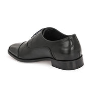 Men Premium Leather Black Lace Up Formal Oxford Shoes (Winston-65-Black)