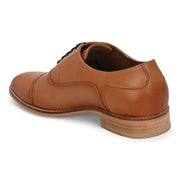 Men Premium Leather Cognac Lace-Up Formal Derby Shoes (Winston-65-Cognac)