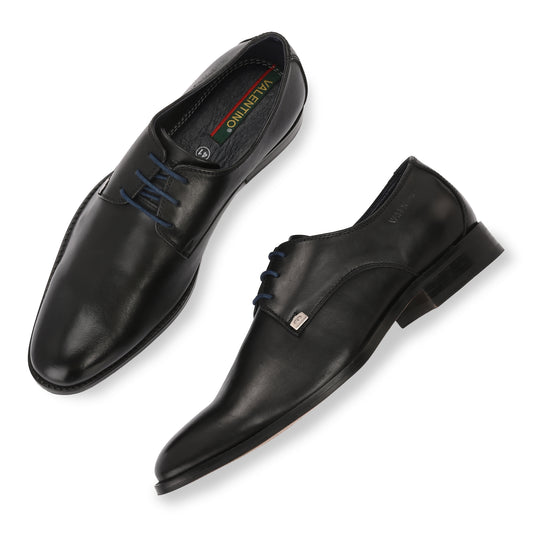 ORIGO-50-BLACK MEN LEATHER DERBY SHOES