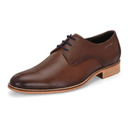 Men Premium Leather Brown Lace-Up Formal Derby Shoes (Winston-50-Brown)