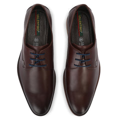 Men Premium Leather Brown Lace-Up Formal Derby Shoes (Origo-50)