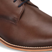 Men Premium Leather Brown Lace-Up Formal Derby Shoes (Winston-50-Brown)