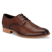 Men Premium Leather Brown Lace-Up Formal Derby Shoes (Winston-50-Brown)