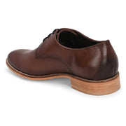 Men Premium Leather Brown Lace-Up Formal Derby Shoes (Winston-50-Brown)