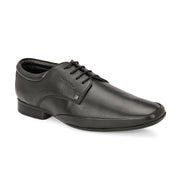 Men Premium Leather Black Lace-Up Formal Derby Shoes (California-70-Black)