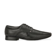 Men Premium Leather Black Lace-Up Formal Derby Shoes (California-70-Black)