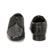 Men Premium Leather Black Lace-Up Formal Derby Shoes (California-70-Black)