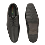 Men Premium Leather Black Lace-Up Formal Derby Shoes (California-70-Black)