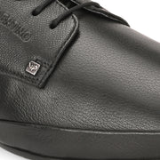 Men Premium Leather Black Lace-Up Formal Derby Shoes (California-70-Black)