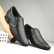 Men Premium Leather Black Slip-On Formal Shoes (California-20-Black)
