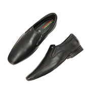 Men Premium Leather Black Slip-On Formal Shoes (California-20-Black)