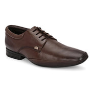 Men Premium Leather Brown Lace-Up Formal Derby Shoes (California-70-Brown)