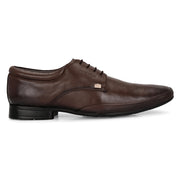 Men Premium Leather Brown Lace-Up Formal Derby Shoes (California-70-Brown)