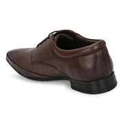 Men Premium Leather Brown Lace-Up Formal Derby Shoes (California-70-Brown)