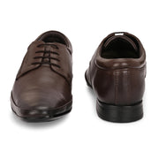 Men Premium Leather Brown Lace-Up Formal Derby Shoes (California-70-Brown)
