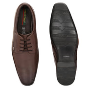 Men Premium Leather Brown Lace-Up Formal Derby Shoes (California-70-Brown)