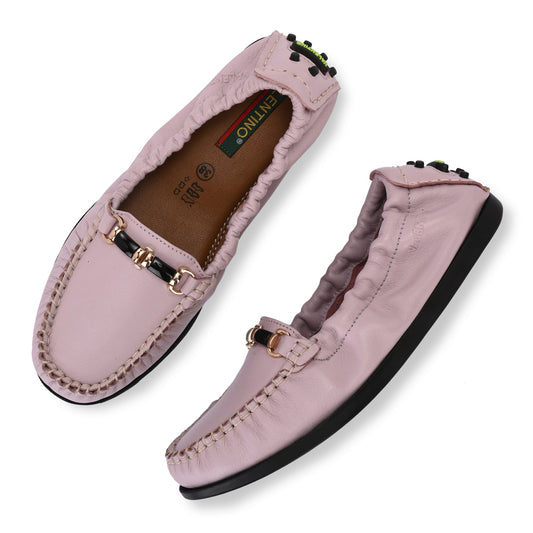 Women Premium Leather Pink Formal Slip On Flexible Loafer (W-Jenia-08-Pink)