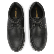 Men Premium Leather Black Casual Derby Shoes (Fascinate-55-Black)
