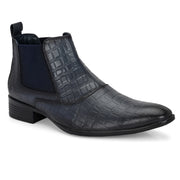 Men Premium Leather Blue Formal Chelsea Boot (Pride-85-Blue)