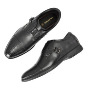 Men Premium Leather Black Slip-On Formal Shoes (Joyland-81-Black)