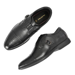 Men Premium Leather Black Slip-On Formal Shoes (Kronox-81-Black)