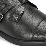 Men Premium Leather Black Slip-On Formal Shoes (Joyland-81-Black)