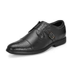 Men Premium Leather Black Slip-On Formal Shoes (Kronox-81-Black)