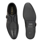 Men Premium Leather Black Slip-On Formal Shoes (Joyland-81-Black)